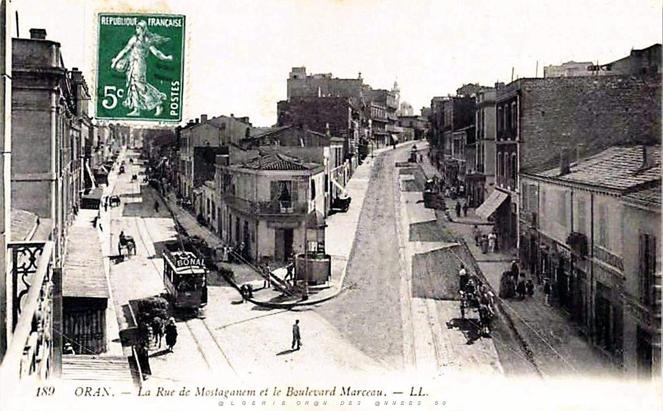 Oran - Rue de Mostaganem et Boulevard Marceau en 1911.jpg